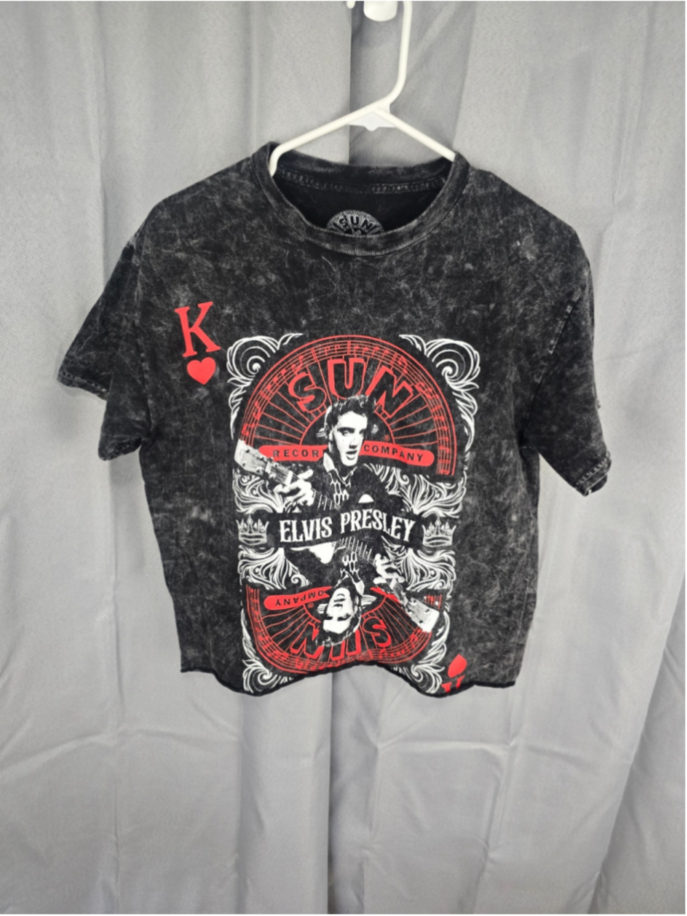 Women's Sun Record Company Elvis Presley Graphic Tee, Size M, Black and Red